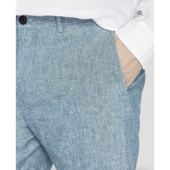 *Club Monaco* Baxter Chambray Linen 7" Shorts - Picture 4 of 13